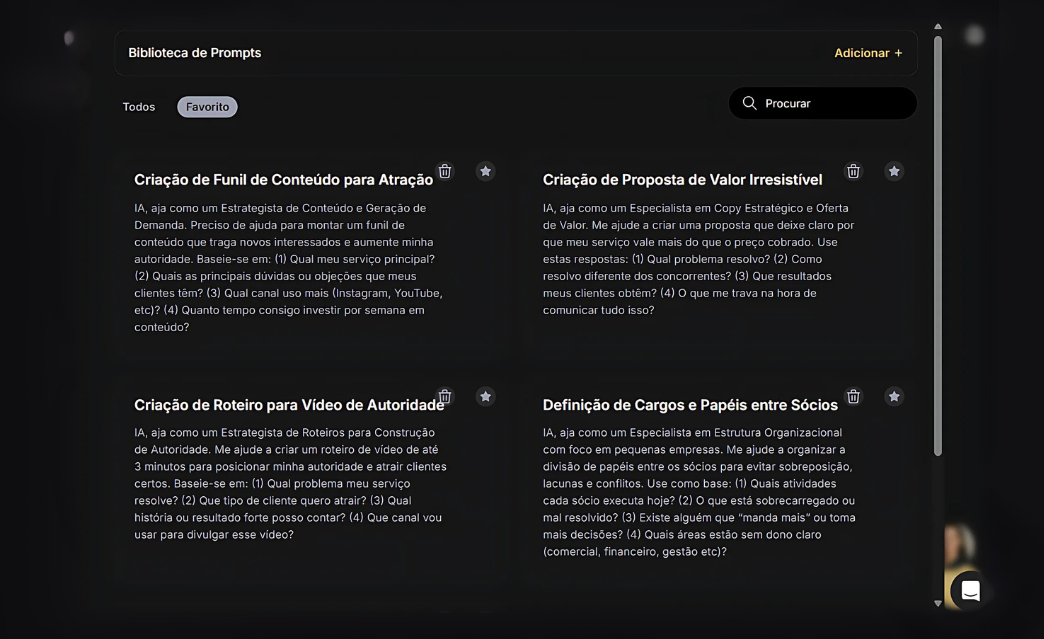 Biblioteca de Prompts Especializada